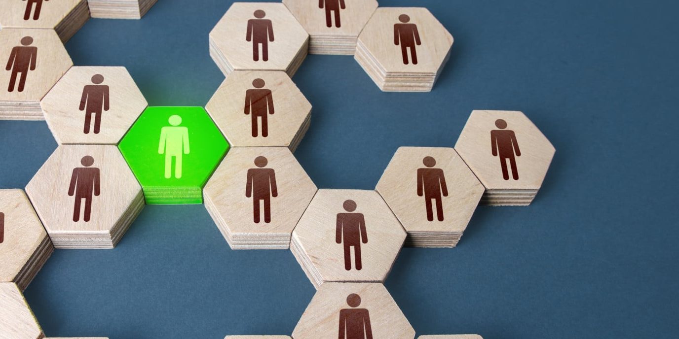 Green,Man,Is,Connecting,Link,Of,Groups,Of,People.,A